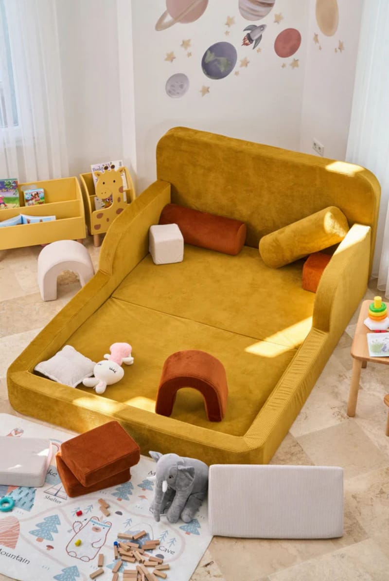 Selnor Barnsäng 115x90x210 cm - Senapsgul - Möbler - Barnmöbler - Barnsäng & juniorsäng