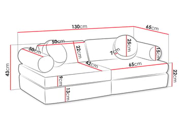 Tharosin 2-sits Barnsoffa - brun - Möbler - Barnmöbler - Barnsoffa
