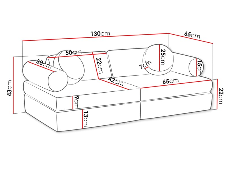 Tharosin Barnsoffa - Grön - Möbler - Barnmöbler - Barnsoffa