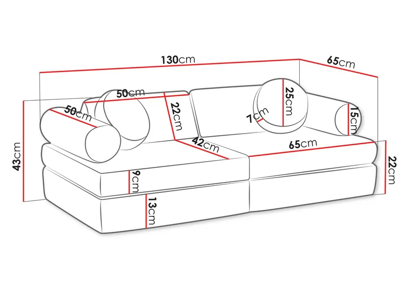 Tharosin Barnsoffa - Grön - Möbler - Barnmöbler - Barnsoffa