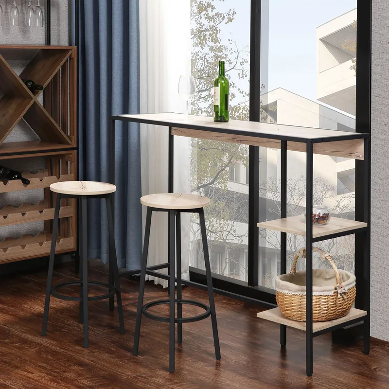 Barset Hedvig bord och 2 barstolar - Ask/svart - Möbler - Bord & matgrupper