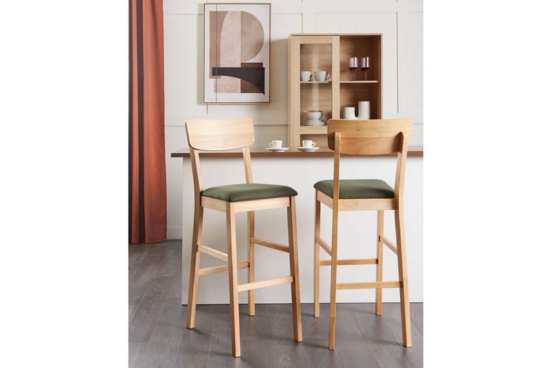 Barstol Ambler set om 2 Ljus Trä-Grön - Ljus Trä-Grön - Möbler - Stolar & fåtöljer - Barstol & barpall