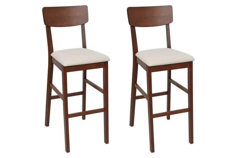 Barstol Ambler set om 2 Mörkt Trä-Beige, Ljus Trä-Beige
