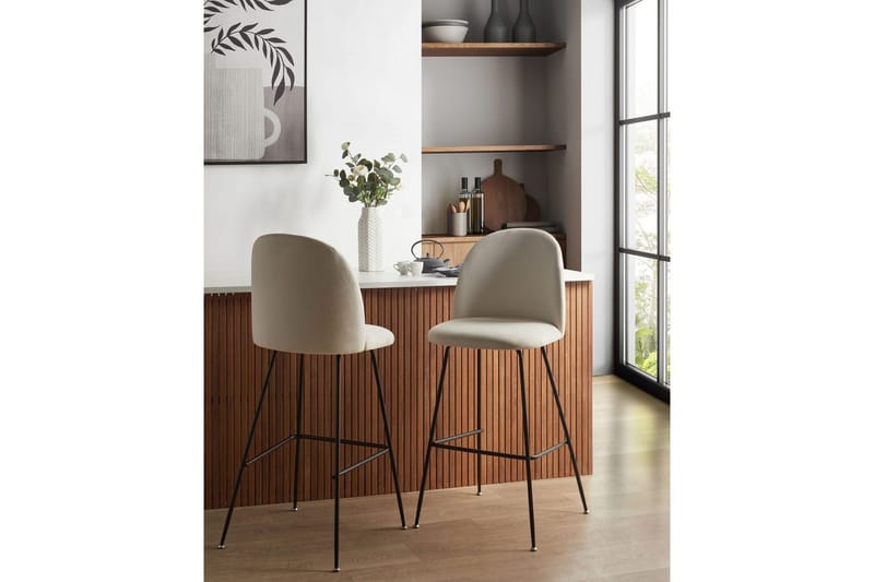 Barstol Arcola set om 2 Vit-Svart - Vit-Svart - Möbler - Stolar & fåtöljer - Barstol & barpall