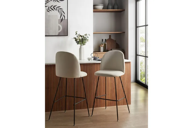 Barstol Arcola set om 2 Vit-Svart - Vit-Svart - Möbler - Stolar & fåtöljer - Barstol & barpall