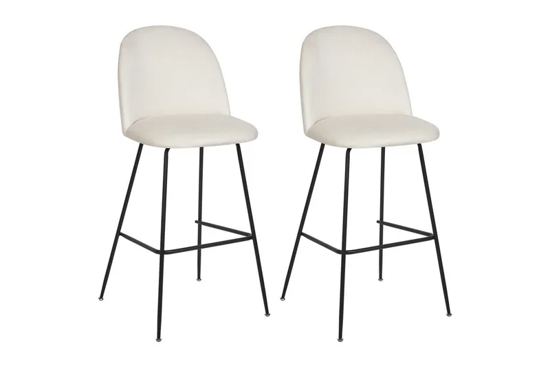 Barstol Arcola set om 2 Vit-Svart, Vit-Svart