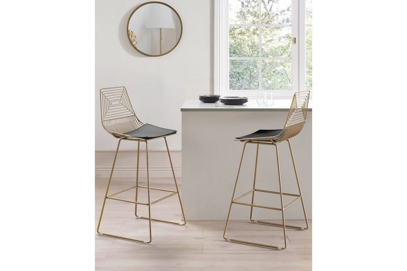 Barstol Bisbee set om 2 Guld-Svart - Guld-Svart - Möbler - Stolar & fåtöljer - Barstol & barpall