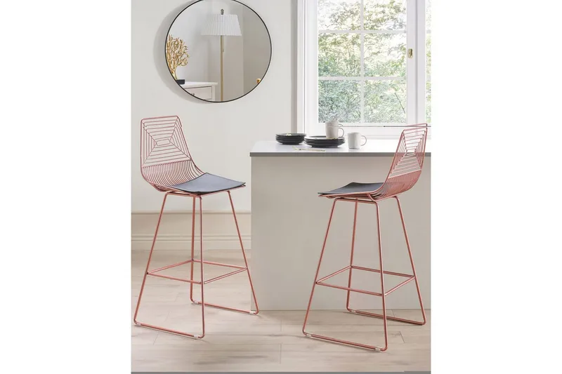 Barstol Bisbee set om 2 Rose Guld-Svart - Rose Guld-Svart - Möbler - Stolar & fåtöljer - Barstol & barpall