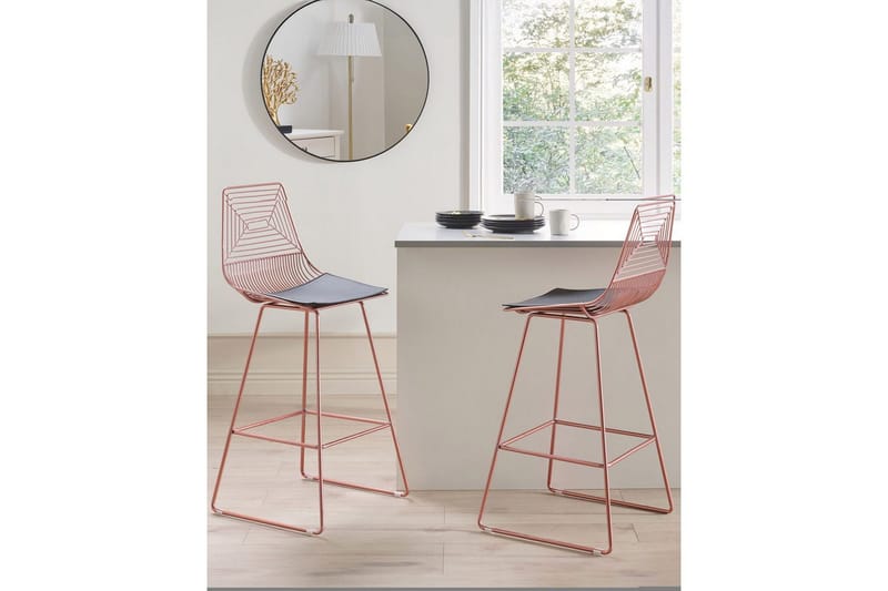 Barstol Bisbee set om 2 Rose Guld-Svart - Rose Guld-Svart - Möbler - Stolar & fåtöljer - Barstol & barpall