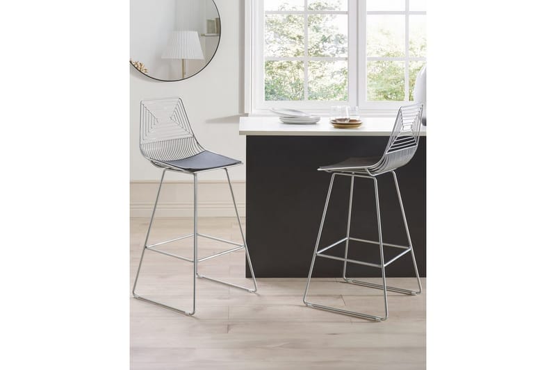 Barstol Bisbee set om 2 Silver-Svart - Silver-Svart - Möbler - Bord & matgrupper