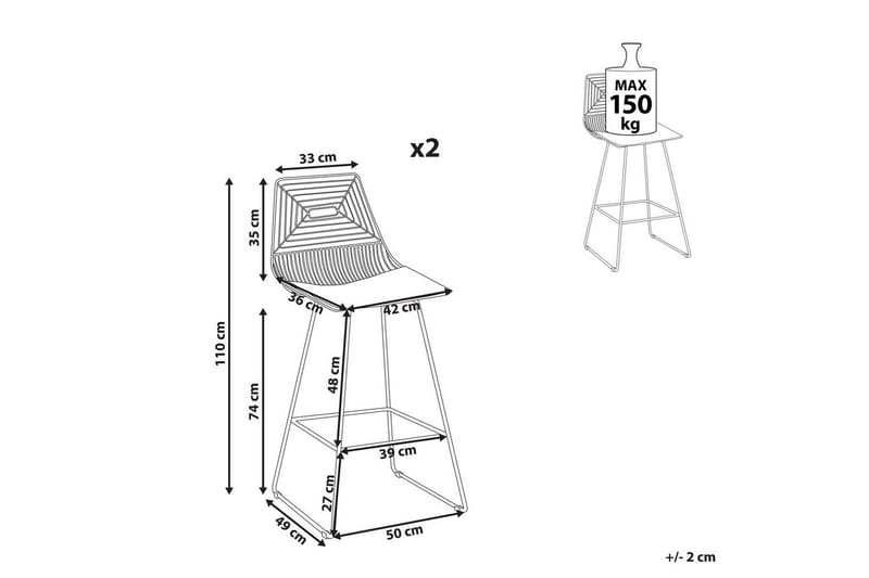 Barstol Bisbee set om 2 Svart - Svart - Möbler - Stolar & fåtöljer - Barstol & barpall