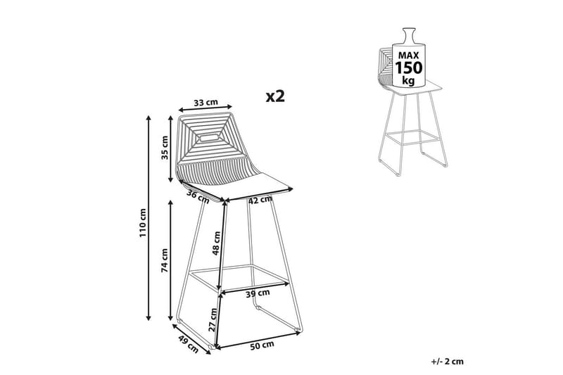 Barstol Bisbee set om 2 Svart - Svart - Möbler - Bord & matgrupper