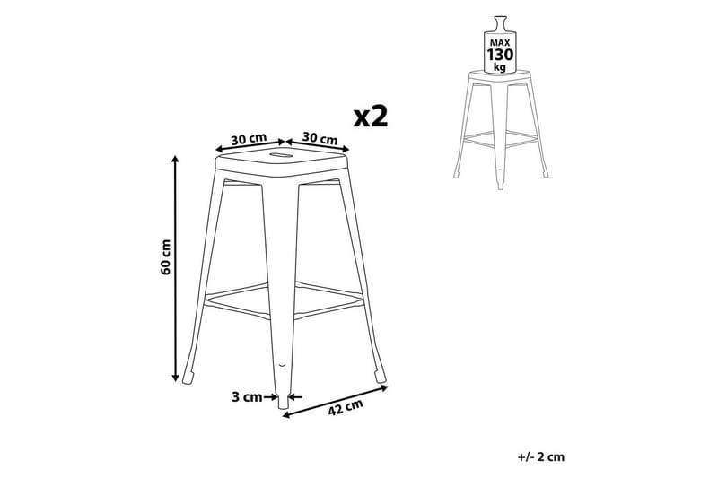 Barstol Cabrillo set om 2 60 cm - 60 cm - Möbler - Stolar & fåtöljer - Barstol & barpall