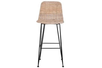 Barstol Cassita set om 2 Natur-Beige-Svart - Natur-Beige-Svart - Möbler - Stolar & fåtöljer - Barstol & barpall