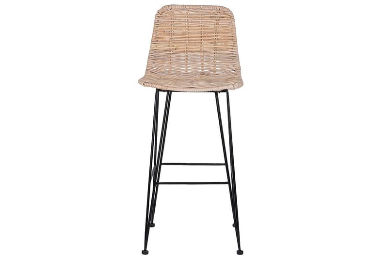 Barstol Cassita set om 2 Natur-Beige-Svart - Natur-Beige-Svart - Möbler - Stolar & fåtöljer - Barstol & barpall
