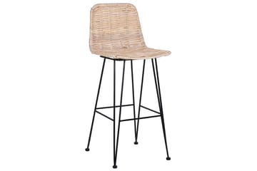 Barstol Cassita set om 2 Natur-Beige-Svart - Natur-Beige-Svart - Möbler - Stolar & fåtöljer - Barstol & barpall