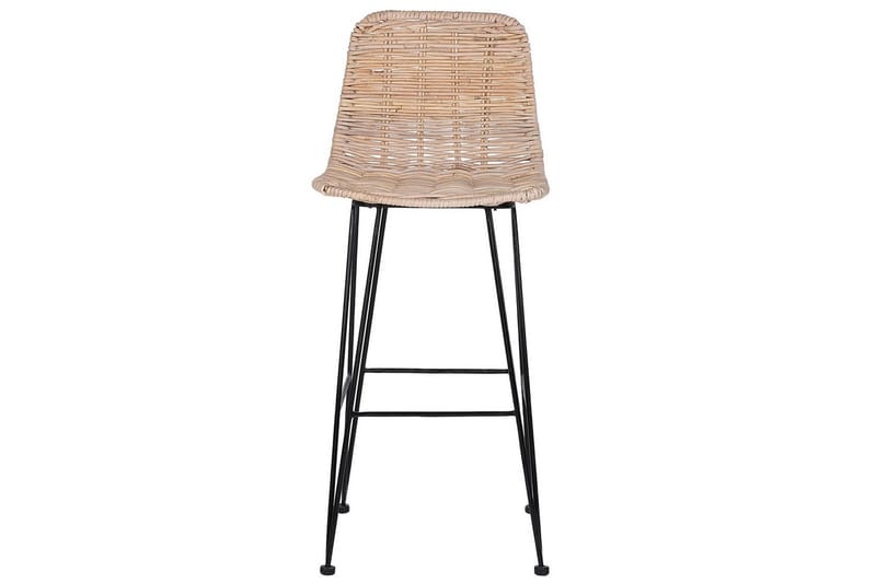 Barstol Cassita set om 2 Natur-Beige-Svart - Natur-Beige-Svart - Möbler - Bord & matgrupper