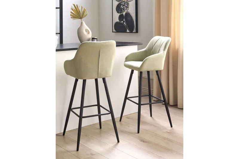Barstol Darien set om 2 Grön-Svart - Grön-Svart - Möbler - Stolar & fåtöljer - Barstol & barpall