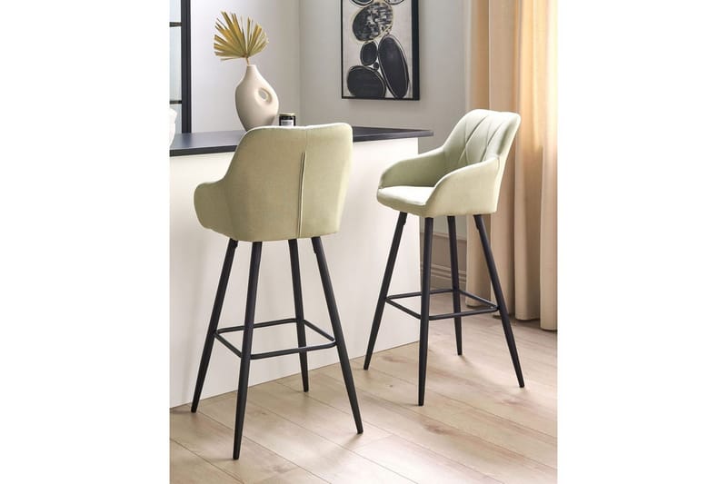 Barstol Darien set om 2 Grön-Svart - Grön-Svart - Möbler - Stolar & fåtöljer - Barstol & barpall