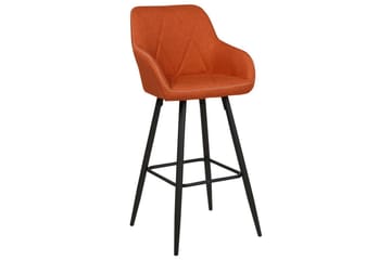 Barstol Darien set om 2 Orange-Svart - Orange-Svart - Möbler - Stolar & fåtöljer - Barstol & barpall