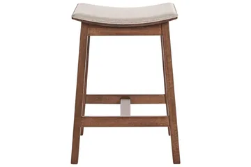 Barstol Dixon set om 2 Beige-Mörkt Trä - Beige-Mörkt Trä - Möbler - Stolar & fåtöljer - Barstol & barpall