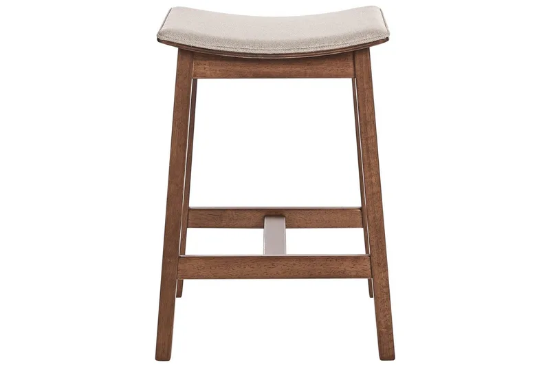 Barstol Dixon set om 2 Beige-Mörkt Trä - Beige-Mörkt Trä - Möbler - Stolar & fåtöljer - Barstol & barpall