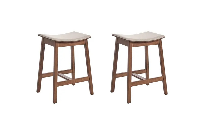 Barstol Dixon set om 2 Beige-Mörkt Trä, Beige-Mörkt Trä