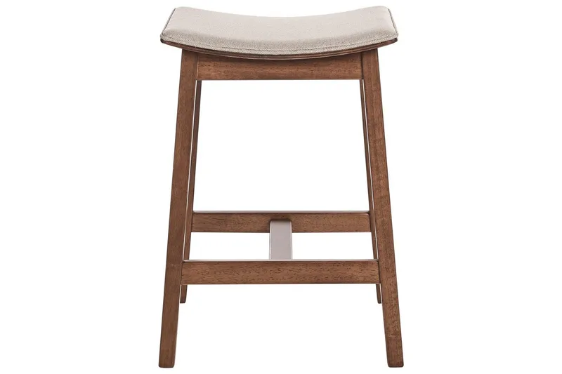 Barstol Dixon set om 2 Beige-Mörkt Trä - Beige-Mörkt Trä - Möbler - Bord & matgrupper