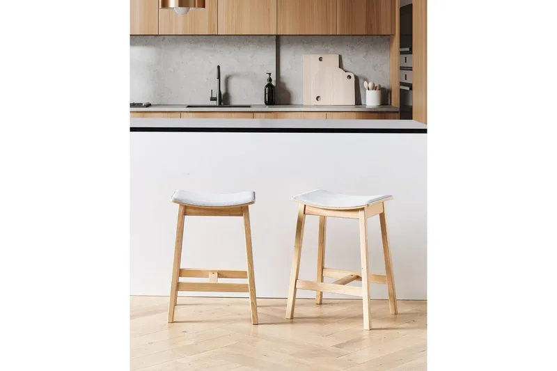 Barstol Dixon set om 2 Grå-Ljust Trä - Grå-Ljust Trä - Möbler - Stolar & fåtöljer - Barstol & barpall