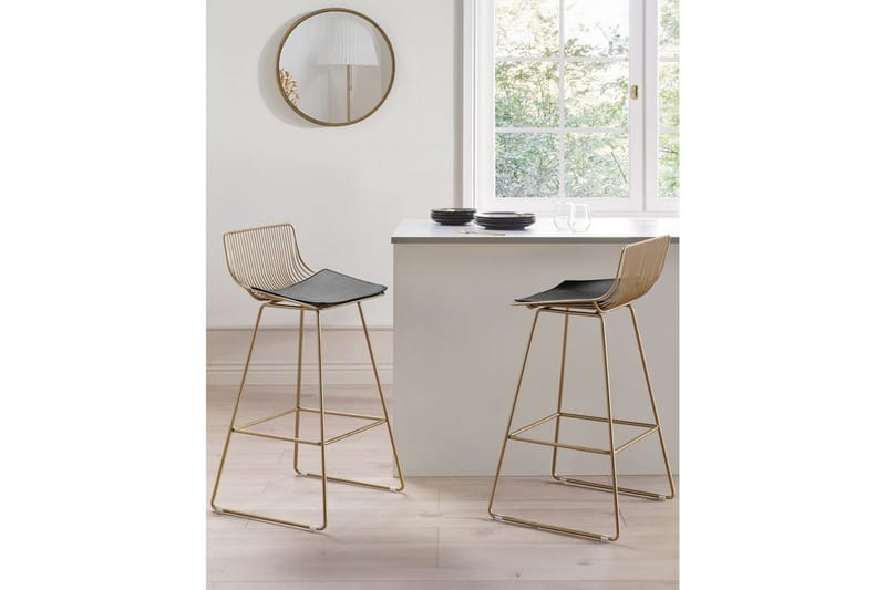 Barstol Fredonia set om 2 Guld-Svart - Guld-Svart - Möbler - Bord & matgrupper