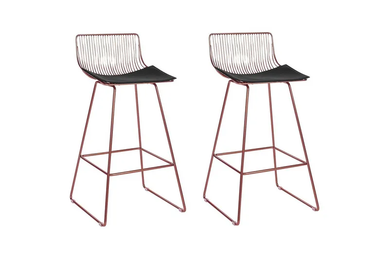 Barstol Fredonia set om 2 Rose Guld-Svart, Rose Guld-Svart