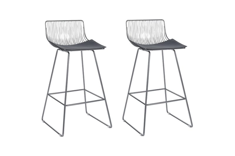 Barstol Fredonia set om 2 Silver-Svart - Silver-Svart - Möbler - Bord & matgrupper
