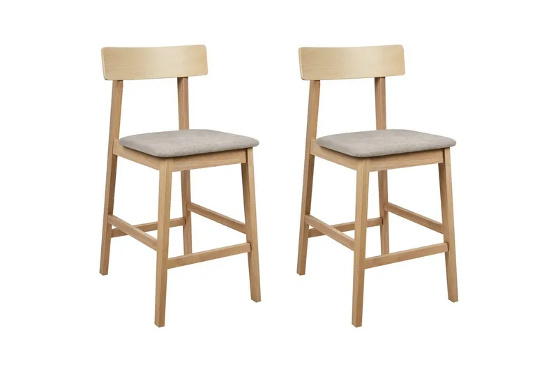 Barstol Isanti set om 2 Ljus Trä-Beige, Ljus Trä-Beige