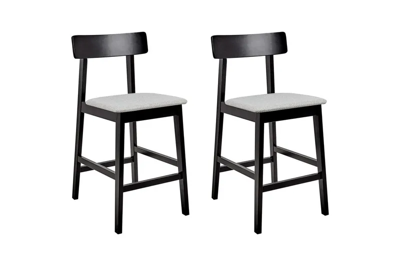 Barstol Isanti set om 2 Svart-Grå - Svart-Grå - Möbler - Stolar & fåtöljer - Barstol & barpall