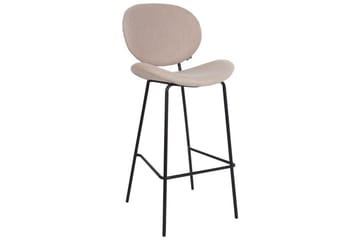 Barstol Luana set om 2 Beige-Svart - Beige-Svart - Möbler - Stolar & fåtöljer - Barstol & barpall