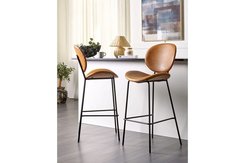 Barstol Luana set om 2 Brun-Svart - Brun-Svart - Möbler - Bord & matgrupper