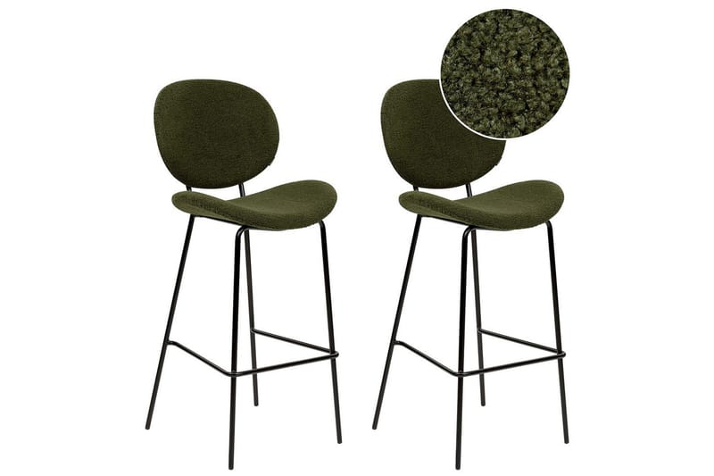 Barstol Luana set om 2 Grön-Svart - Grön-Svart - Möbler - Bord & matgrupper