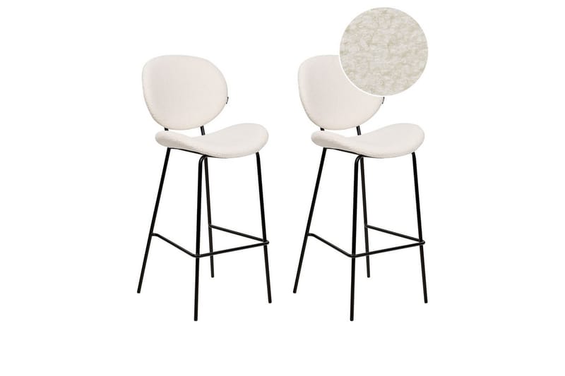 Barstol Luana set om 2 Vit-Svart, Vit-Svart