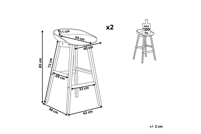 Barstol Micco set om 2 - Möbler - Bord & matgrupper