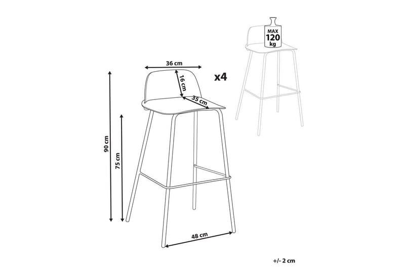 Barstol Mora set om 4 Grön - Grön - Möbler - Stolar & fåtöljer - Barstol & barpall