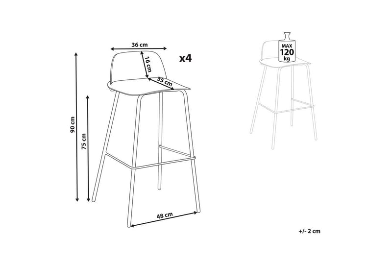 Barstol Mora set om 4 Rosa - Rosa - Möbler - Bord & matgrupper