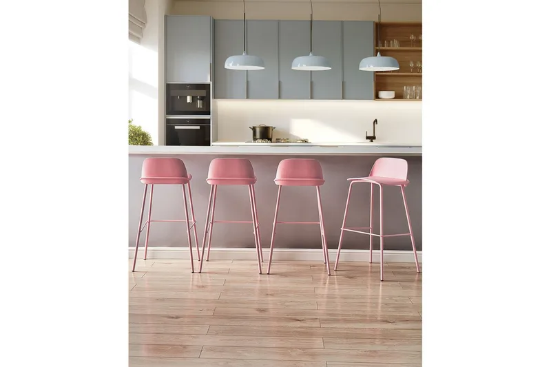 Barstol Mora set om 4 Rosa - Rosa - Möbler - Bord & matgrupper