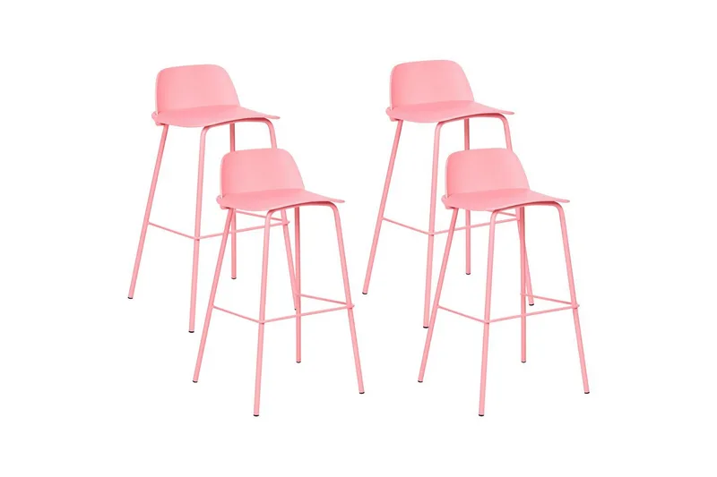 Barstol Mora set om 4 Rosa - Rosa - Möbler - Stolar & fåtöljer - Barstol & barpall