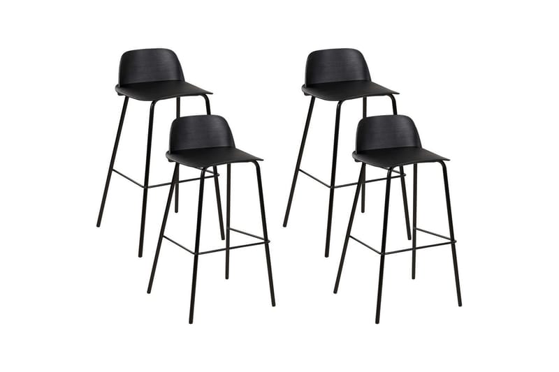 Barstol Mora set om 4 Svart - Svart - Möbler - Bord & matgrupper