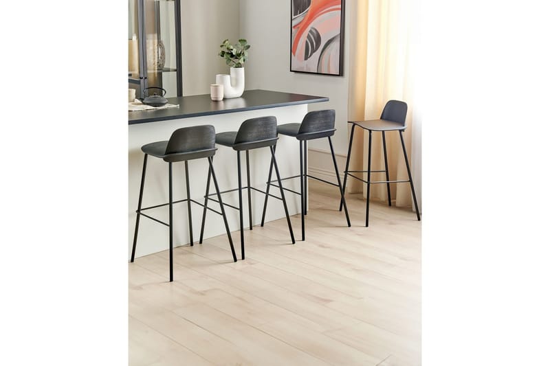 Barstol Mora set om 4 Svart - Svart - Möbler - Bord & matgrupper