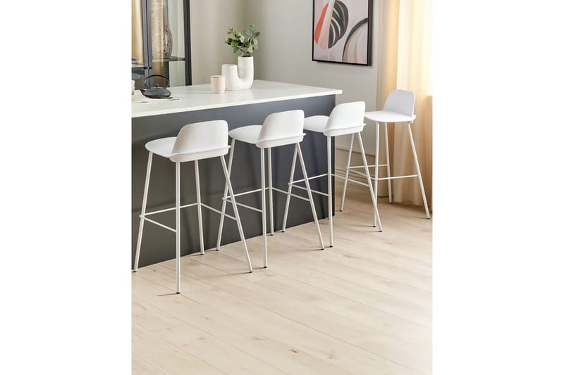 Barstol Mora set om 4 Vit - Vit - Möbler - Bord & matgrupper