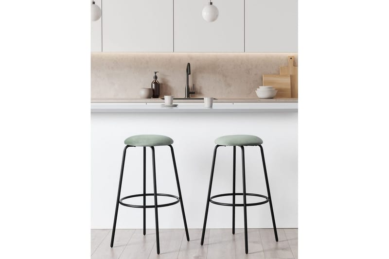 Barstol Morton set om 2 Grön-Svart - Grön-Svart - Möbler - Bord & matgrupper