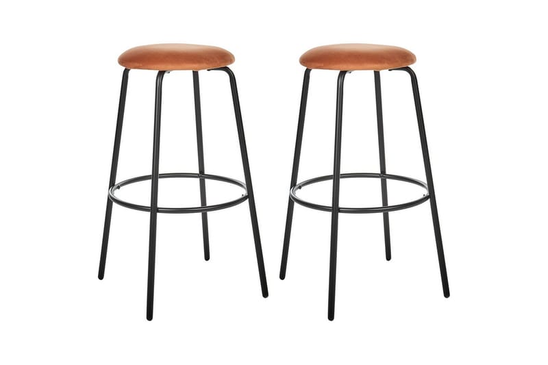 Barstol Morton set om 2 Orange-Svart - Orange-Svart - Möbler - Bord & matgrupper