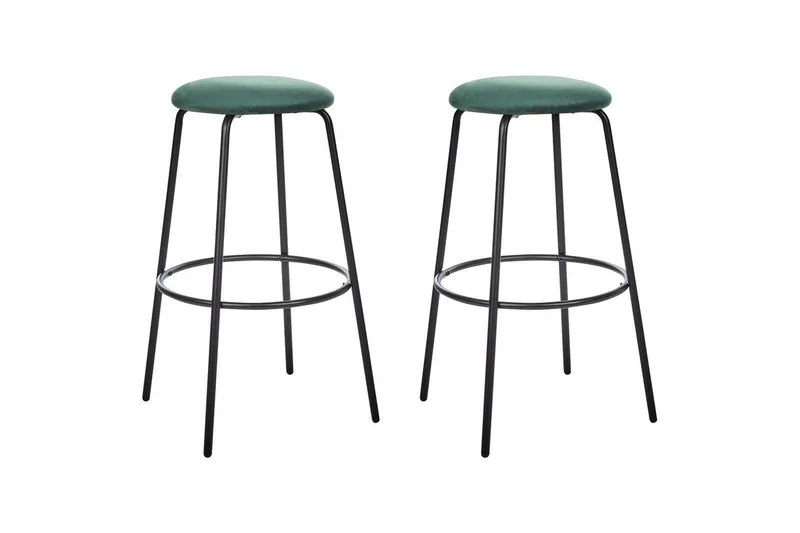 Barstol Morton set om 2 Smaragdgrön-Svart, Smaragdgrön-Svart