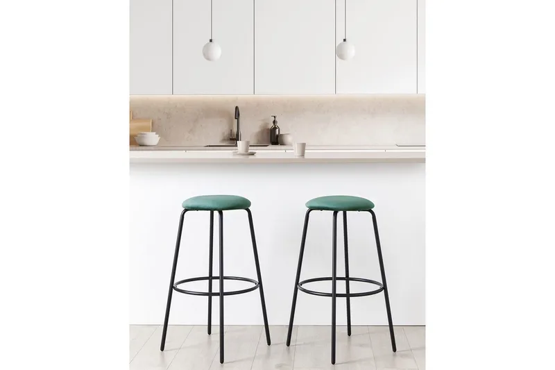 Barstol Morton set om 2 Smaragdgrön-Svart - Smaragdgrön-Svart - Möbler - Stolar & fåtöljer - Barstol & barpall